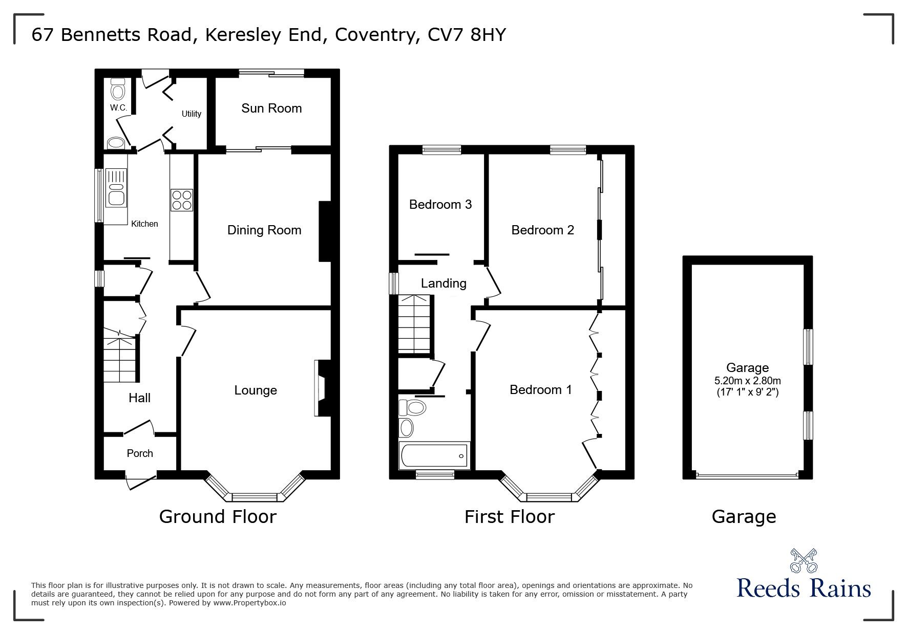 Floorplan of 3 bedroom Semi Detached House for sale, Bennetts Road, Keresley End, Coventry, CV7