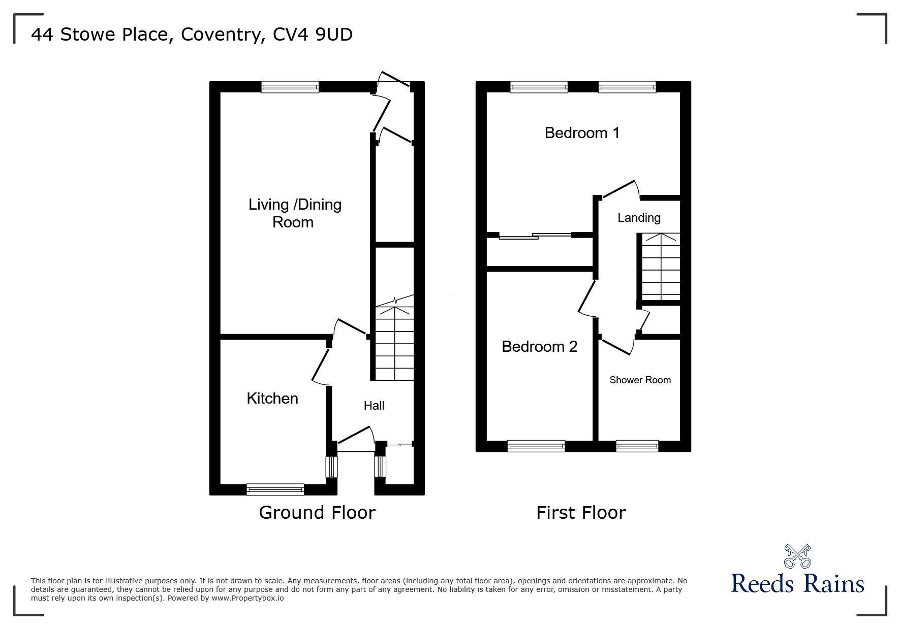 Floorplan of 2 bedroom End Terrace House for sale, Stowe Place, Tile Hill, Coventry, CV4