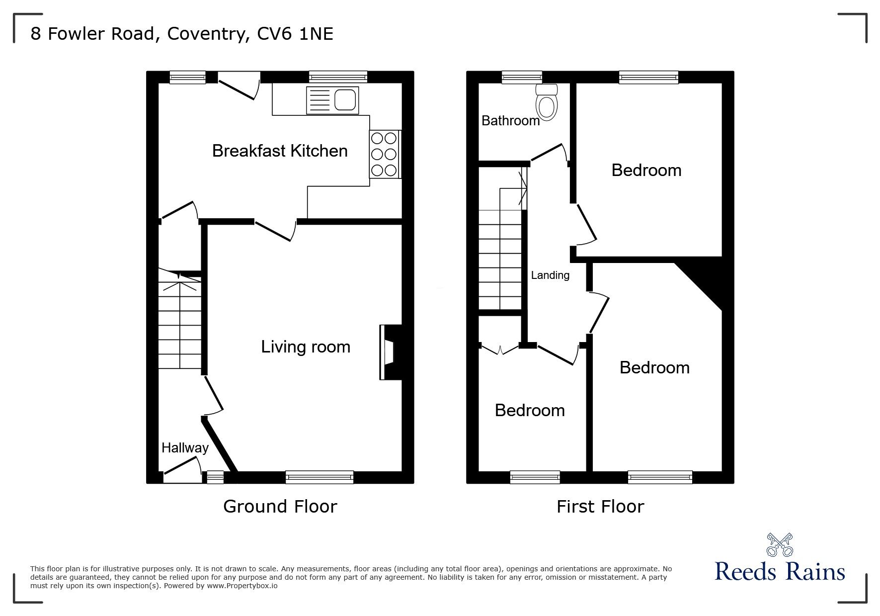 Floorplan of 3 bedroom Mid Terrace House for sale, Fowler Road, Coventry, CV6