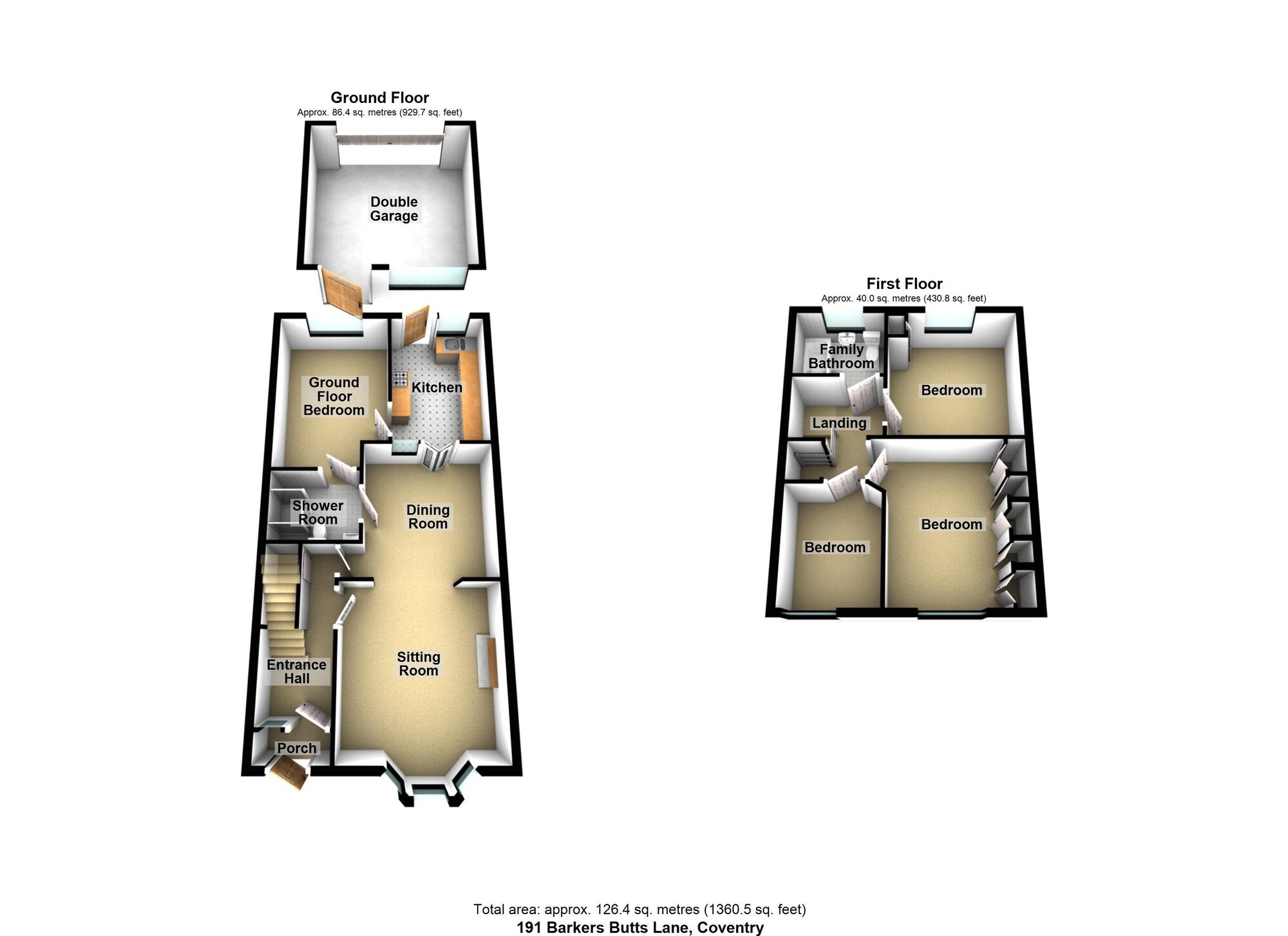 Floorplan of 4 bedroom Mid Terrace House for sale, Barkers Butts Lane, Coundon, Coventry, CV6