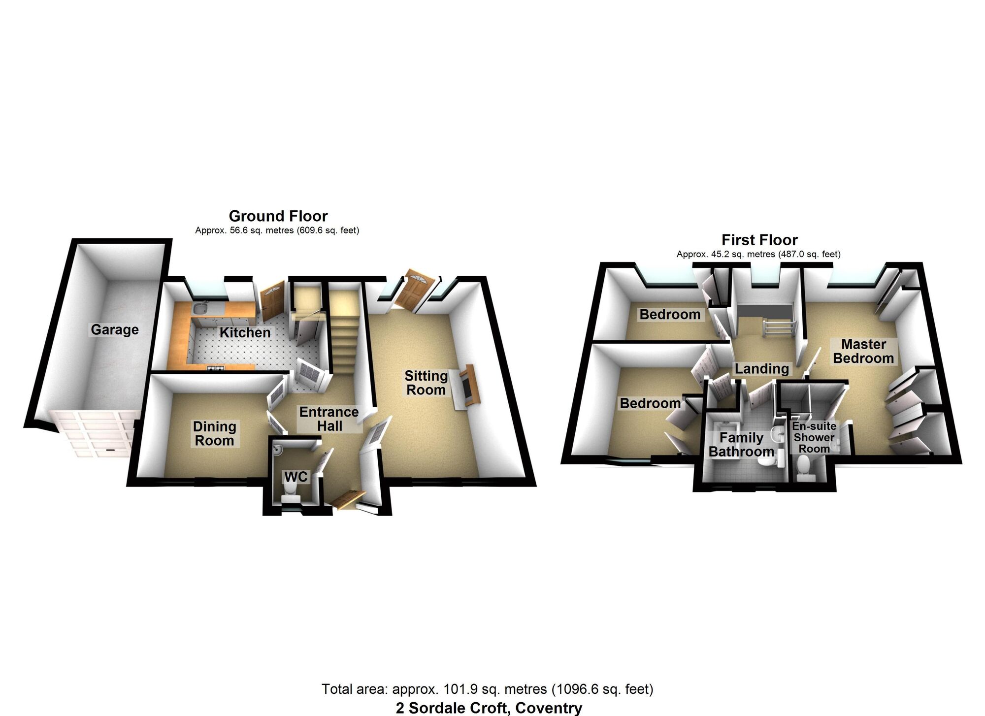 Floorplan of 3 bedroom Detached House for sale, Sordale Croft, Binley, West Midlands, CV3