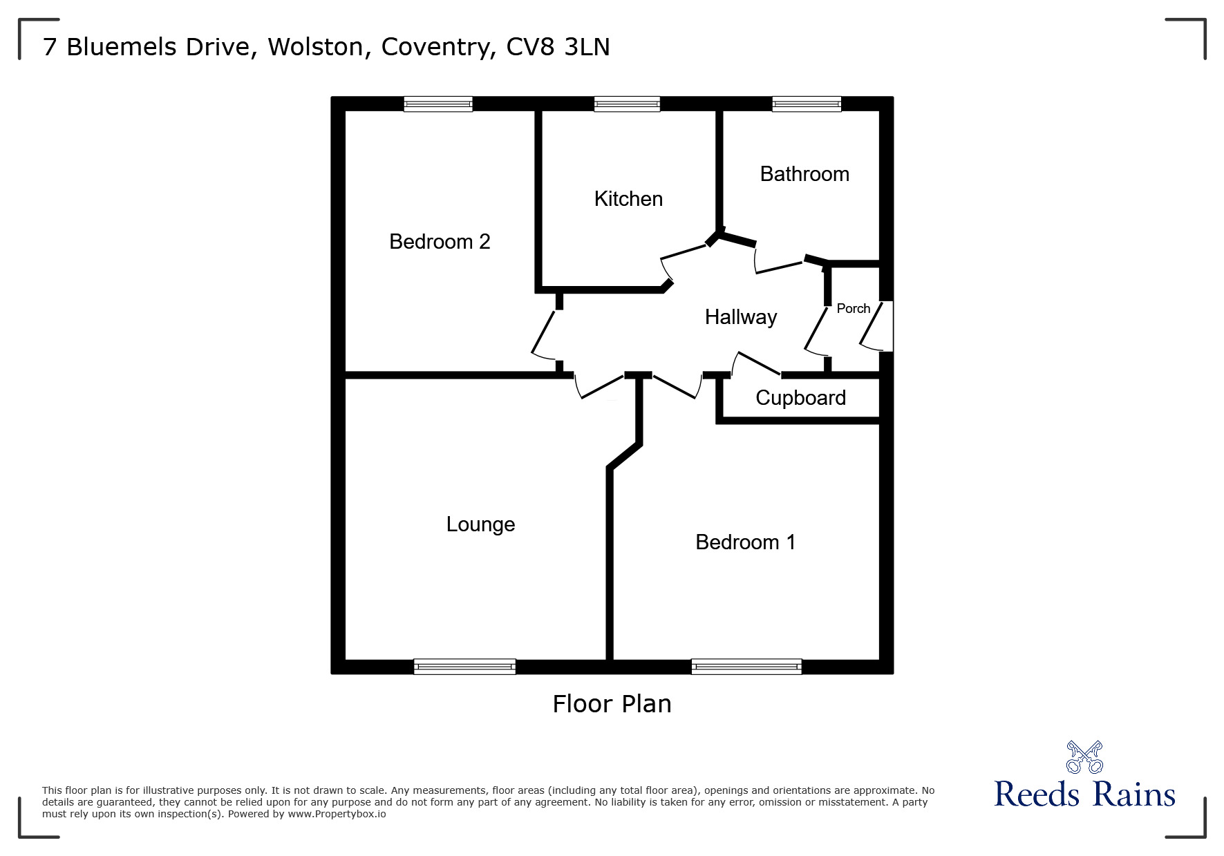 Floorplan of 2 bedroom Flat for sale, Bluemels Drive, Wolston, Warwickshire, CV8