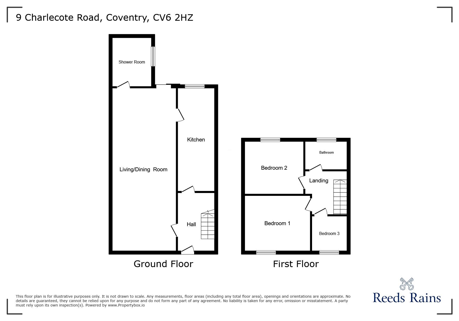 Floorplan of 3 bedroom Mid Terrace House for sale, Charlecote Road, Whitmore Park, Coventry, CV6