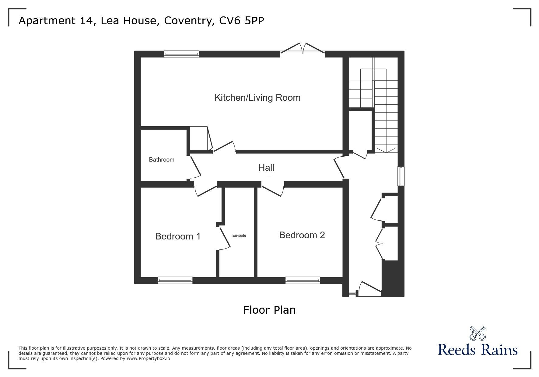 Floorplan of 2 bedroom Flat for sale, Lea House, 77 Chelmsford Drive, West Midlands, CV6