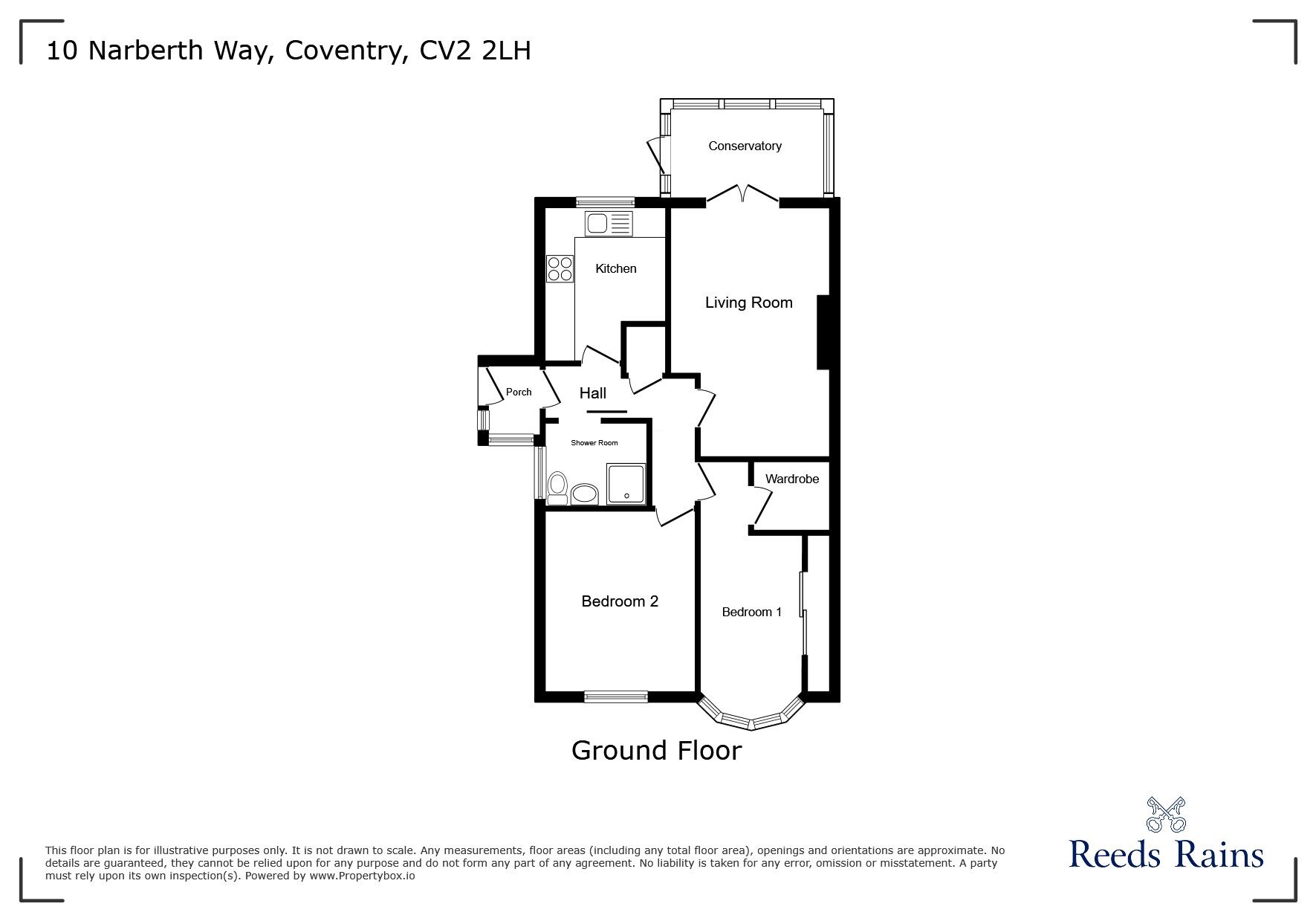 Floorplan of 2 bedroom Semi Detached Bungalow for sale, Narberth Way, Walsgrave, Coventry, CV2