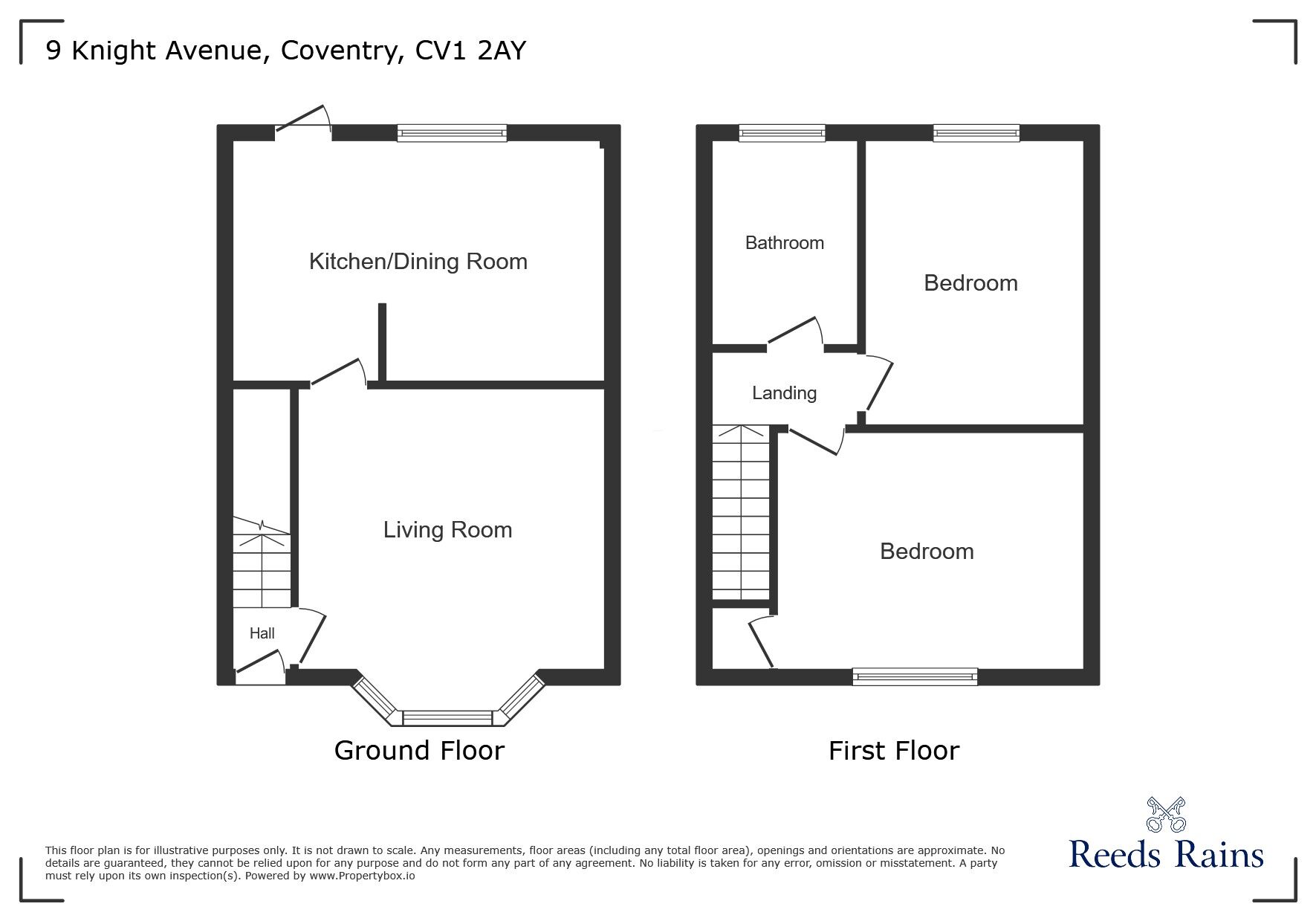 Floorplan of 2 bedroom Mid Terrace House for sale, Knight Avenue, Stoke, Coventry, CV1