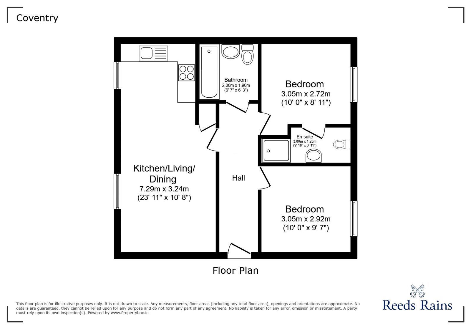 Floorplan of 2 bedroom Flat for sale, Dennis Davison Place, Bannerbrook Park, Coventry, CV4