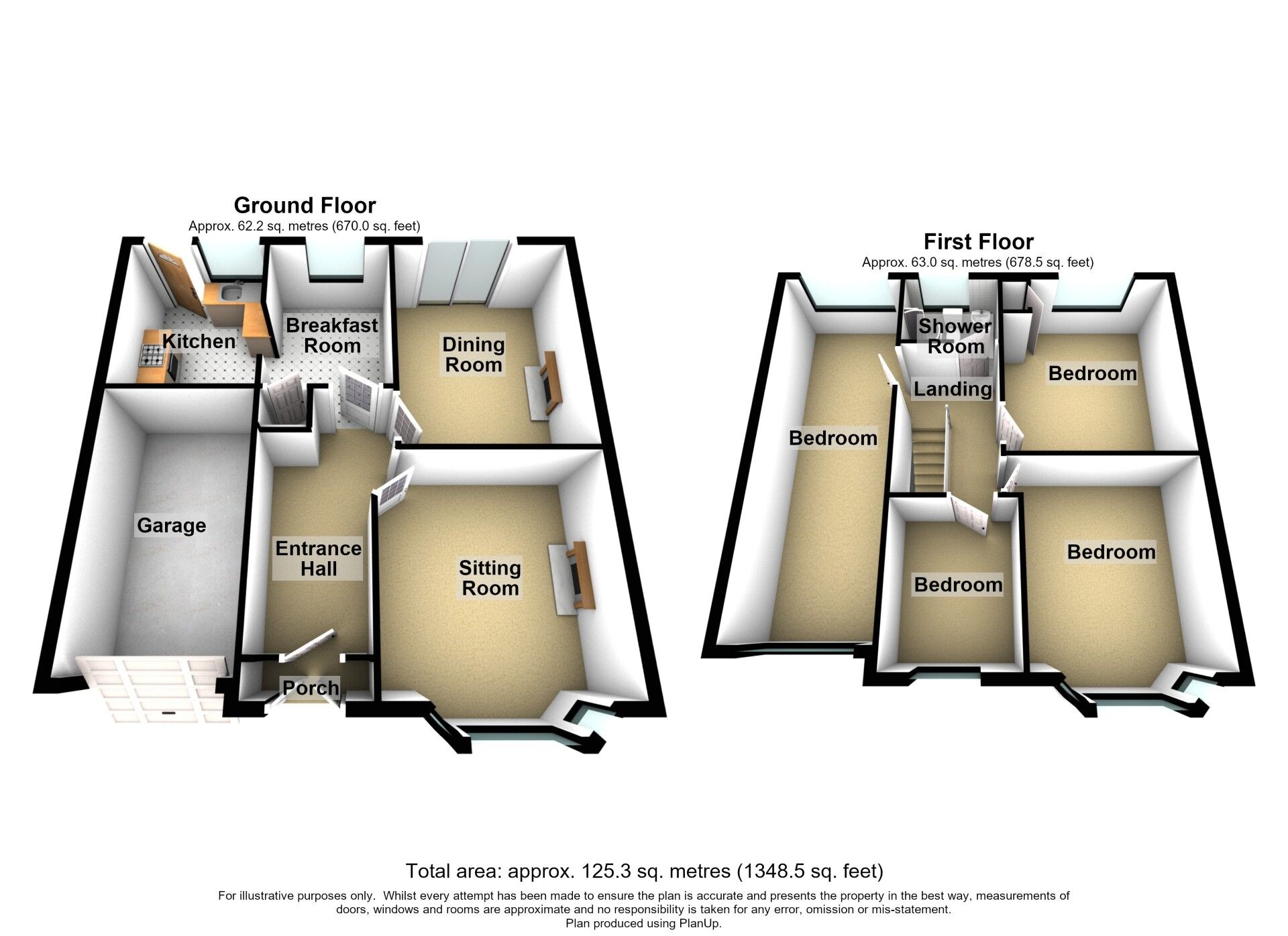 Floorplan of 4 bedroom Semi Detached House for sale, The Hiron, Styvechale, Coventry, CV3