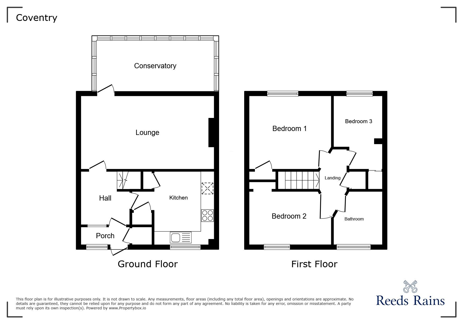 Floorplan of 3 bedroom Mid Terrace House for sale, Whitworth Avenue, Stoke Aldermoor, Coventry, CV3