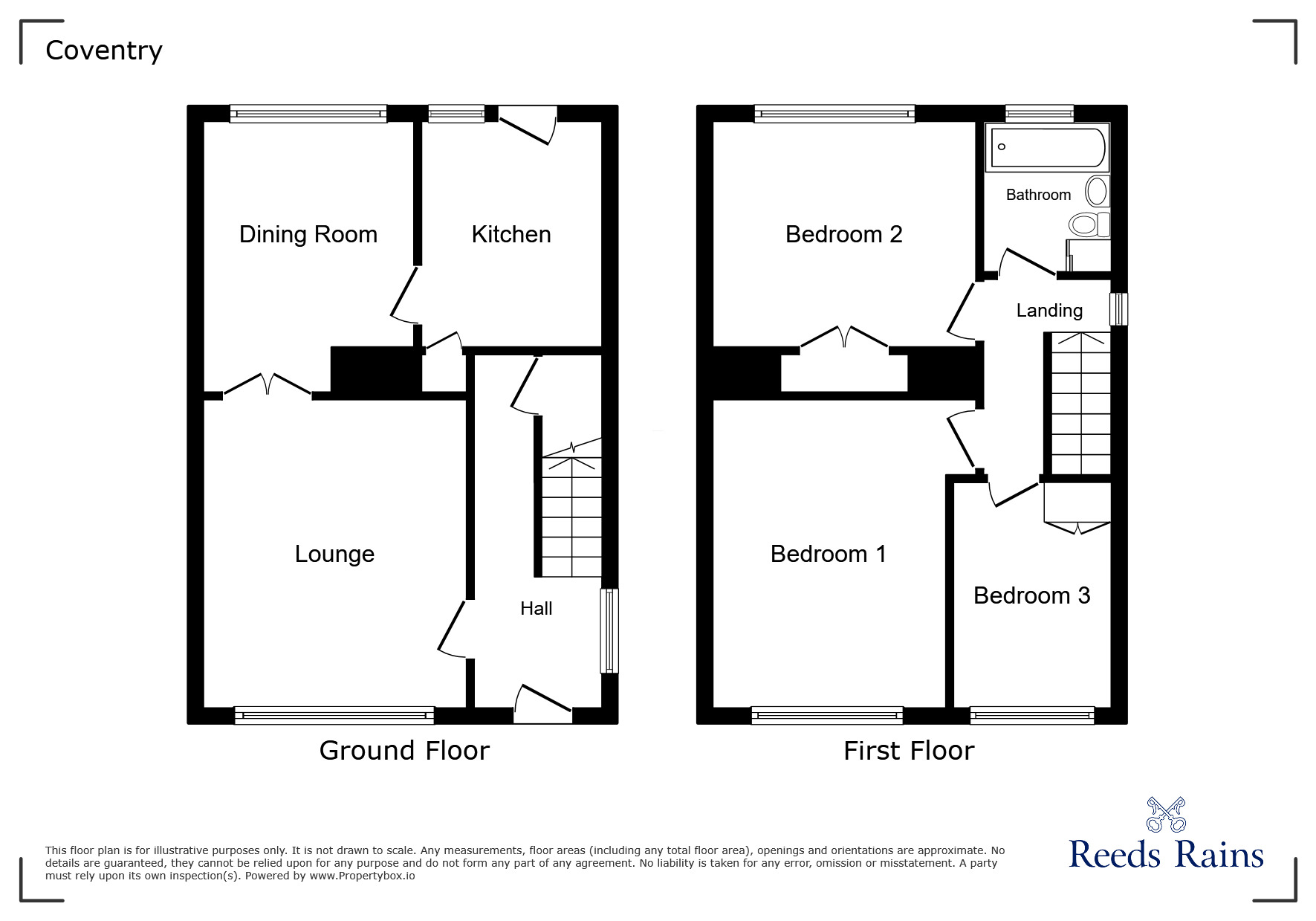Floorplan of 3 bedroom Semi Detached House for sale, Sewall Highway, Wyken, Coventry, CV6