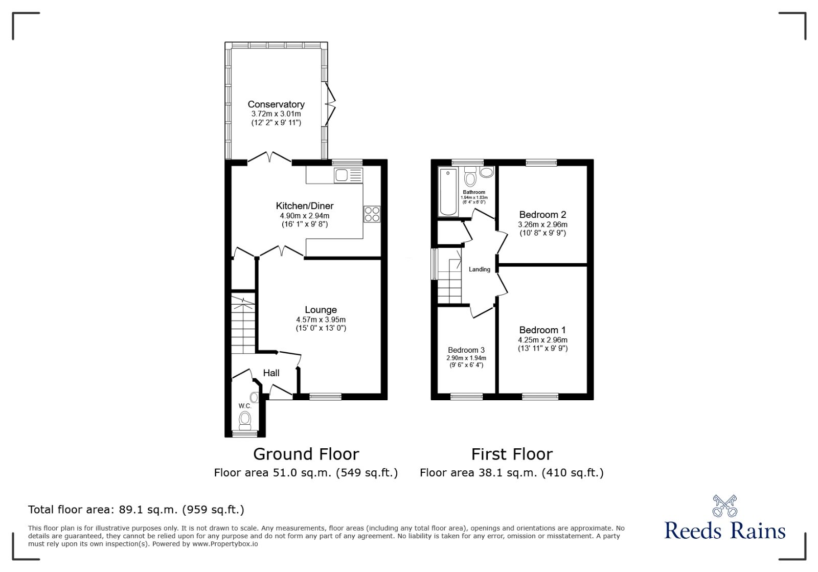 Floorplan of 3 bedroom Detached House for sale, Lyon Road, Wigan, Greater Manchester, WN6