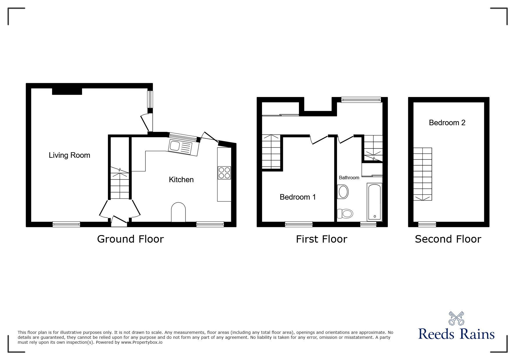 Floorplan of 2 bedroom End Terrace House for sale, Ashfield Street, Huddersfield, West Yorkshire, HD2