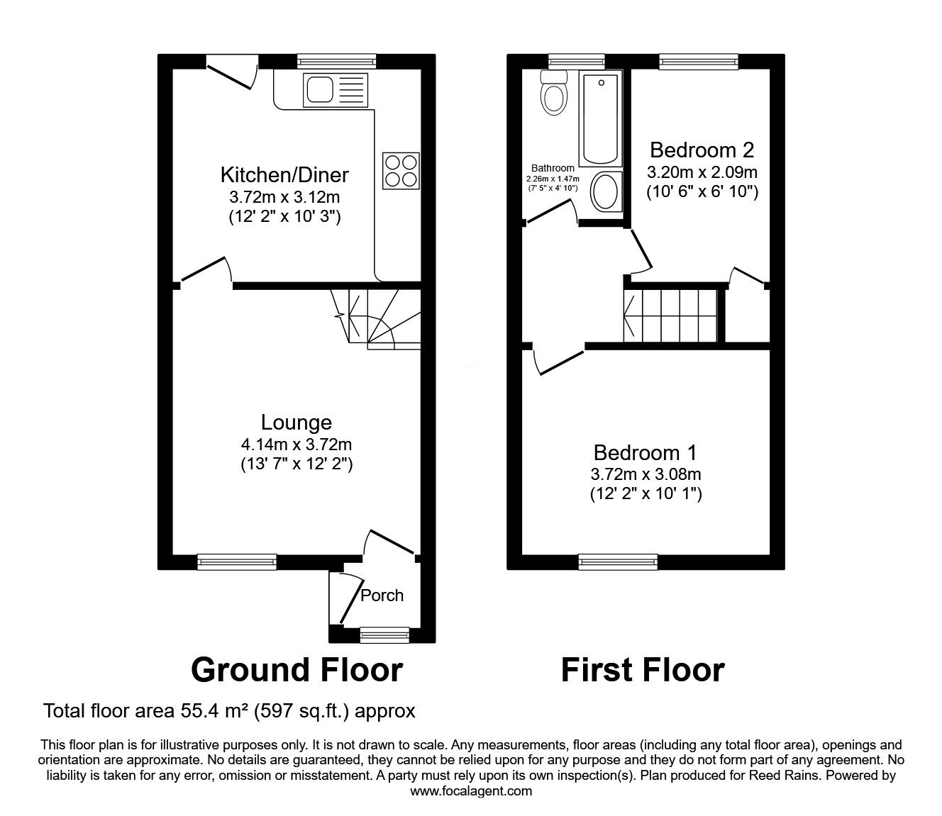 Floorplan of 2 bedroom Mid Terrace House for sale, Hawksley Mews, Sheffield, South Yorkshire, S6