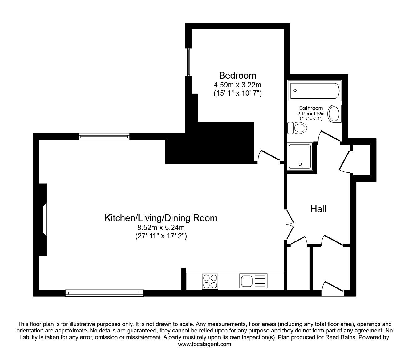 Floorplan of 1 bedroom  Flat for sale, Winckley Square, Preston, Lancashire, PR1