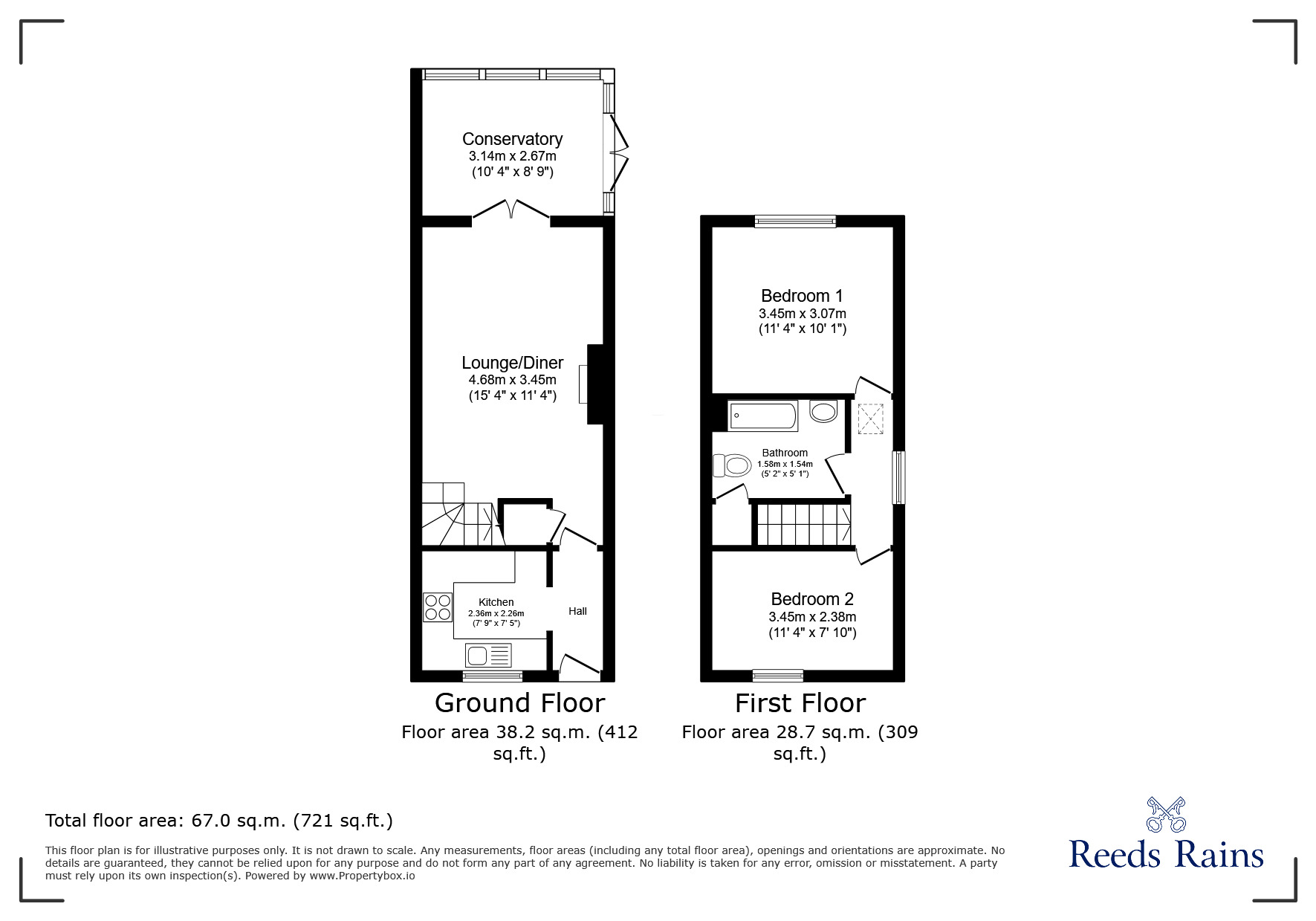 Floorplan of 2 bedroom Semi Detached House for sale, Rowan Rise, Barnton, Cheshire, CW8