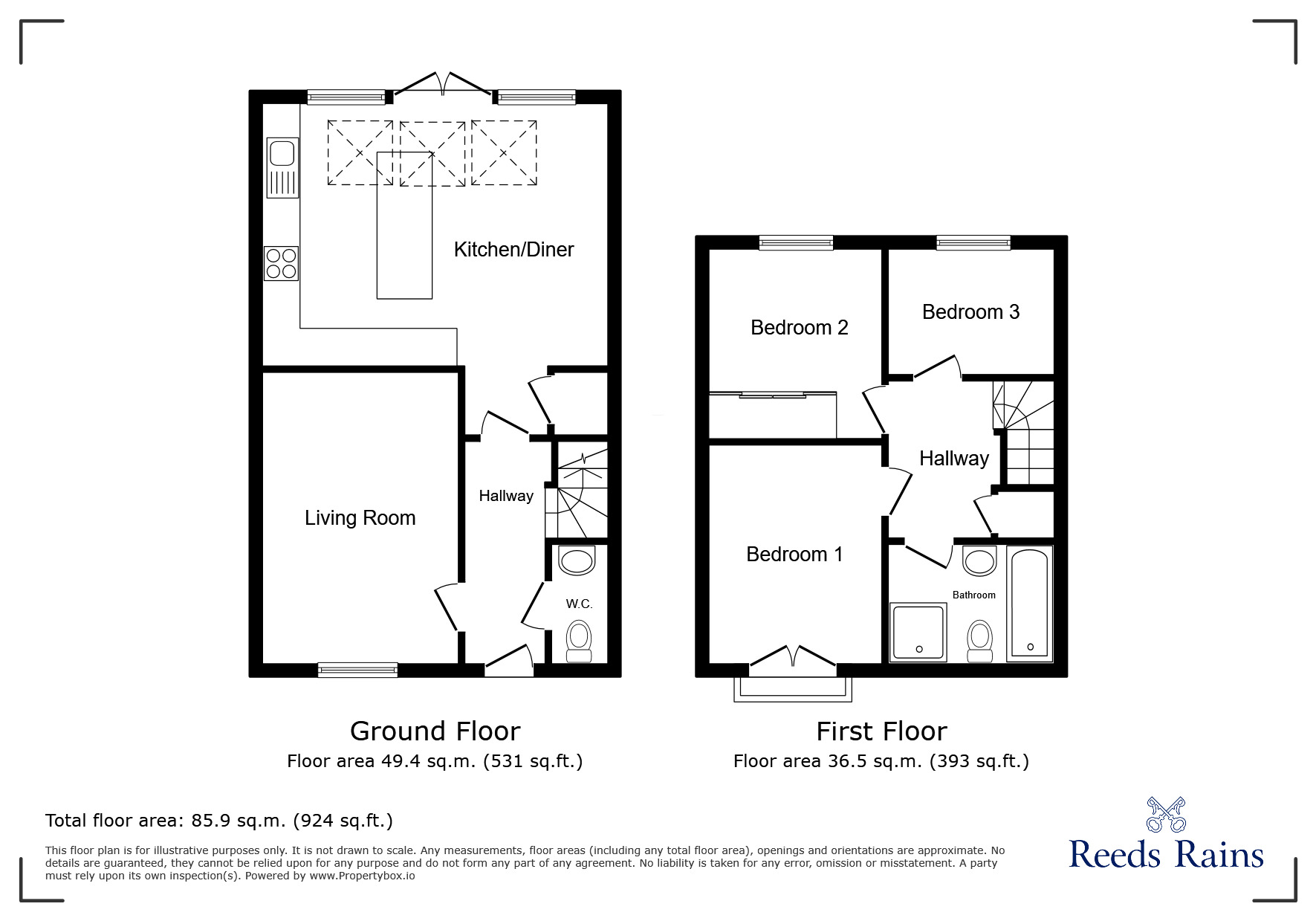 Floorplan of 3 bedroom Semi Detached House for sale, Delaney Way, Salford, Greater Manchester, M7