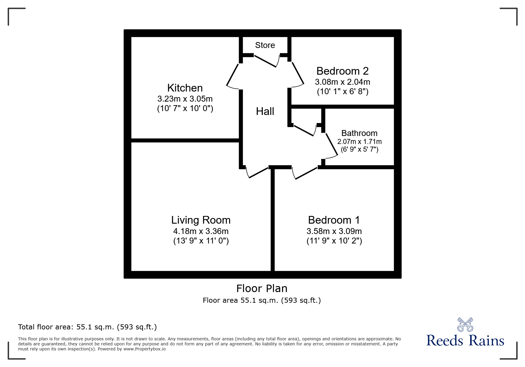 Floorplan of 2 bedroom  Flat for sale, Rydale Mews, Ossett, West Yorkshire, WF5