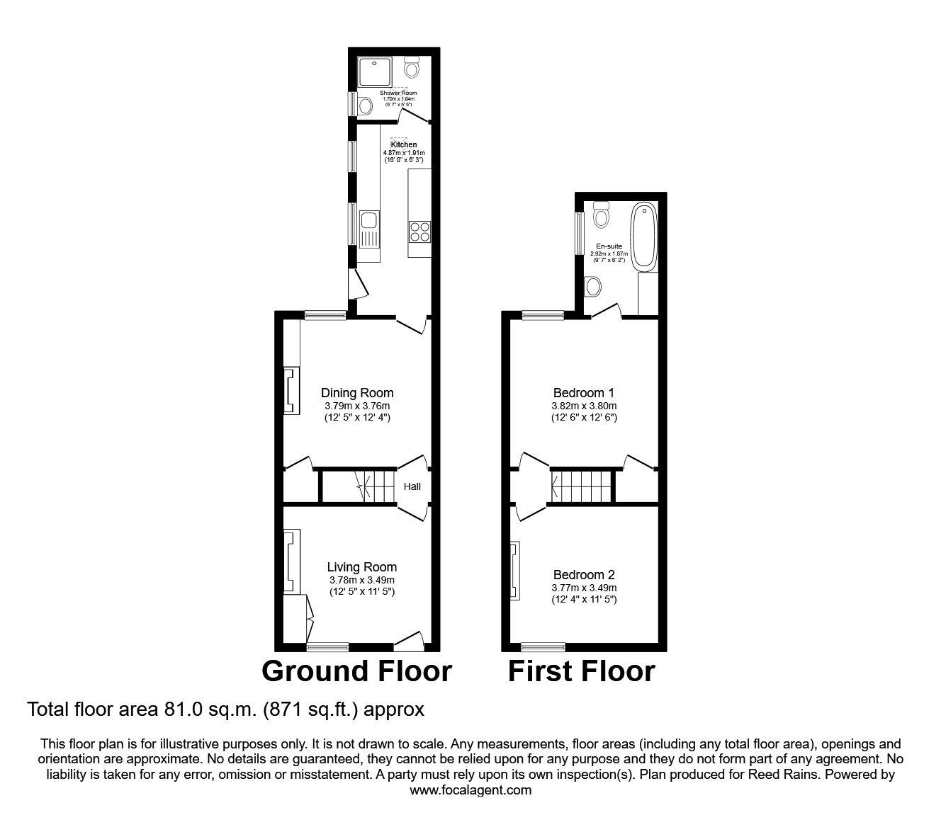 Floorplan of 2 bedroom Mid Terrace House to rent, Hope Street, Northwich, Cheshire, CW8