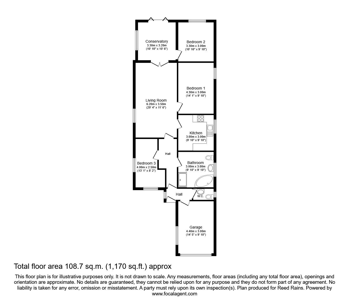 Floorplan of 3 bedroom Detached Bungalow for sale, Severus Avenue, York, North Yorkshire, YO24