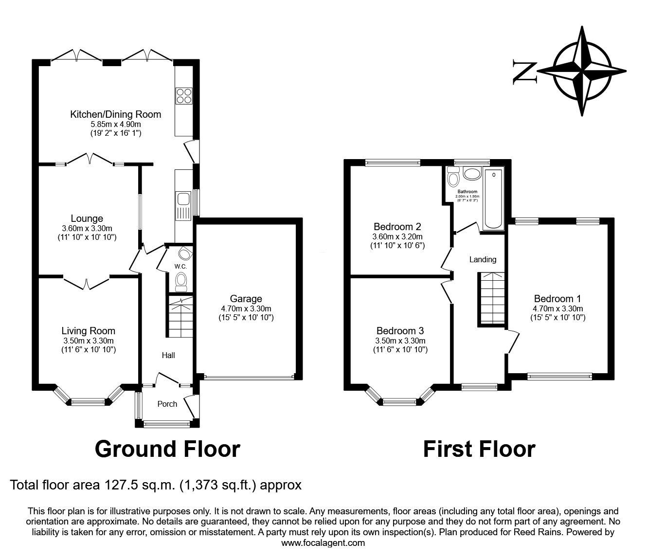 Floorplan of 3 bedroom Semi Detached House for sale, Rydal Avenue, Prescot, Merseyside, L34