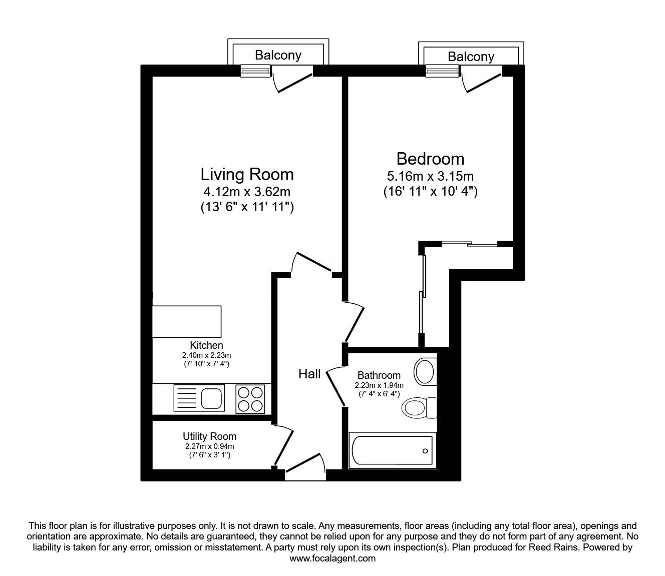 Floorplan of 1 bedroom  Flat to rent, Piccadilly Place, Manchester, Greater Manchester, M1