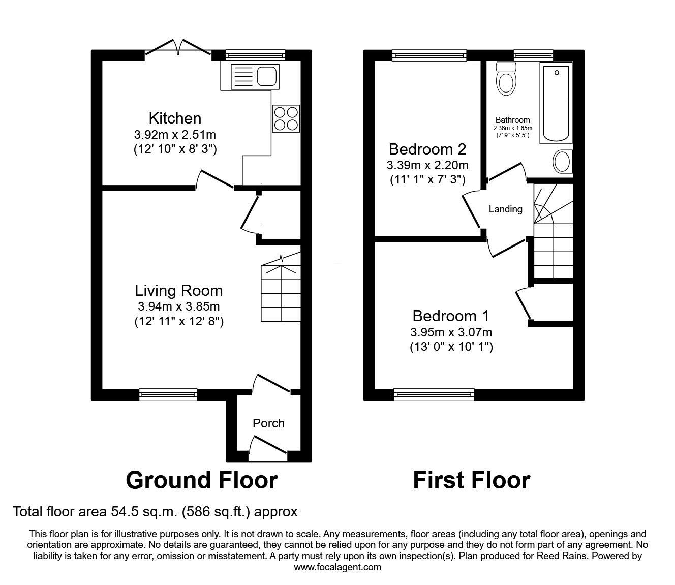 Floorplan of 2 bedroom Mid Terrace House to rent, Lathbury Road, Manchester, Greater Manchester, M40