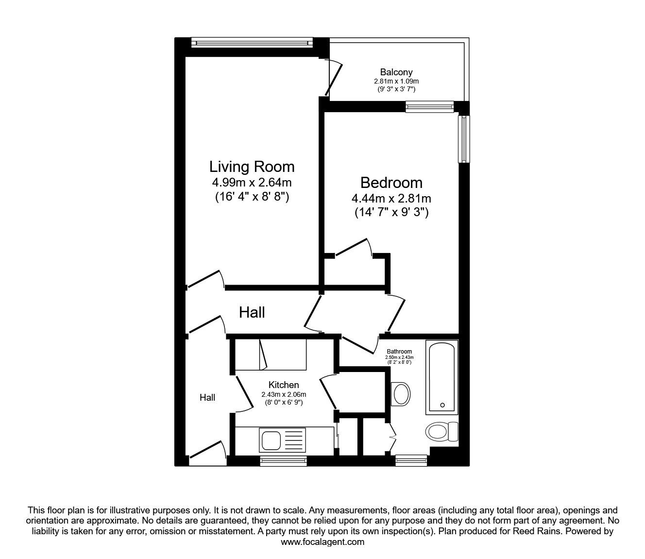 Floorplan of 1 bedroom  Flat to rent, Silkin Close, Manchester, Greater Manchester, M13
