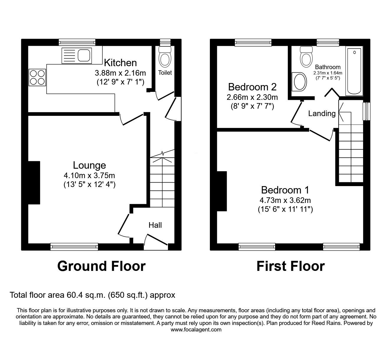 Floorplan of 2 bedroom Semi Detached House for sale, Holt Avenue, Billinge, Merseyside, WN5