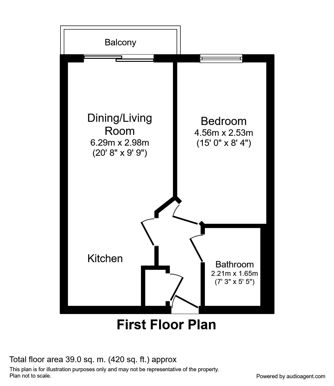 Floorplan of 1 bedroom  Flat to rent, Lower Ormond Street, Manchester, Greater Manchester, M1