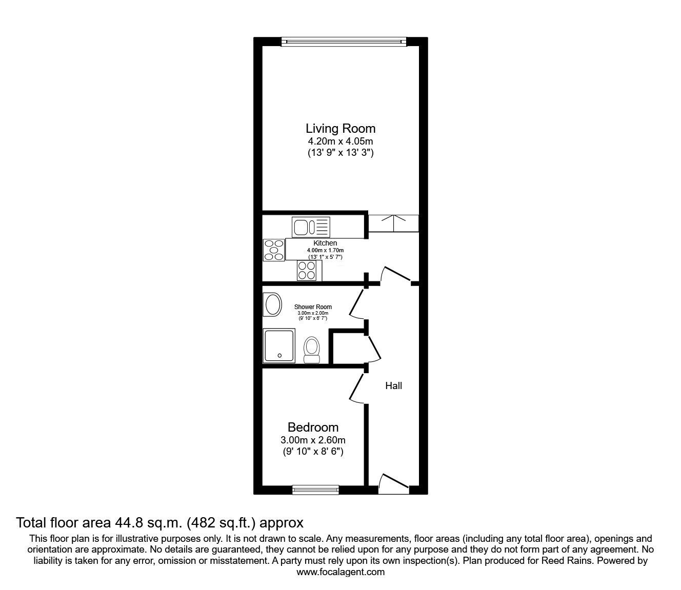 Floorplan of 1 bedroom  Flat to rent, Princess Street, Manchester, Greater Manchester, M1