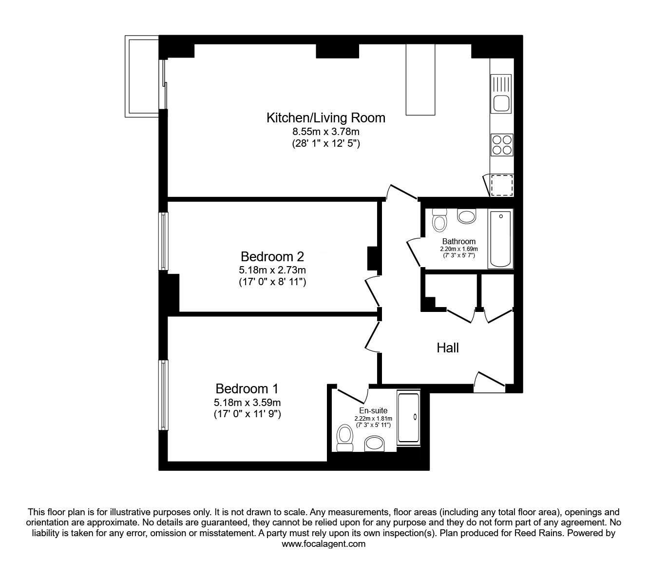 Floorplan of 2 bedroom  Flat to rent, Watson Street, Manchester, Greater Manchester, M3
