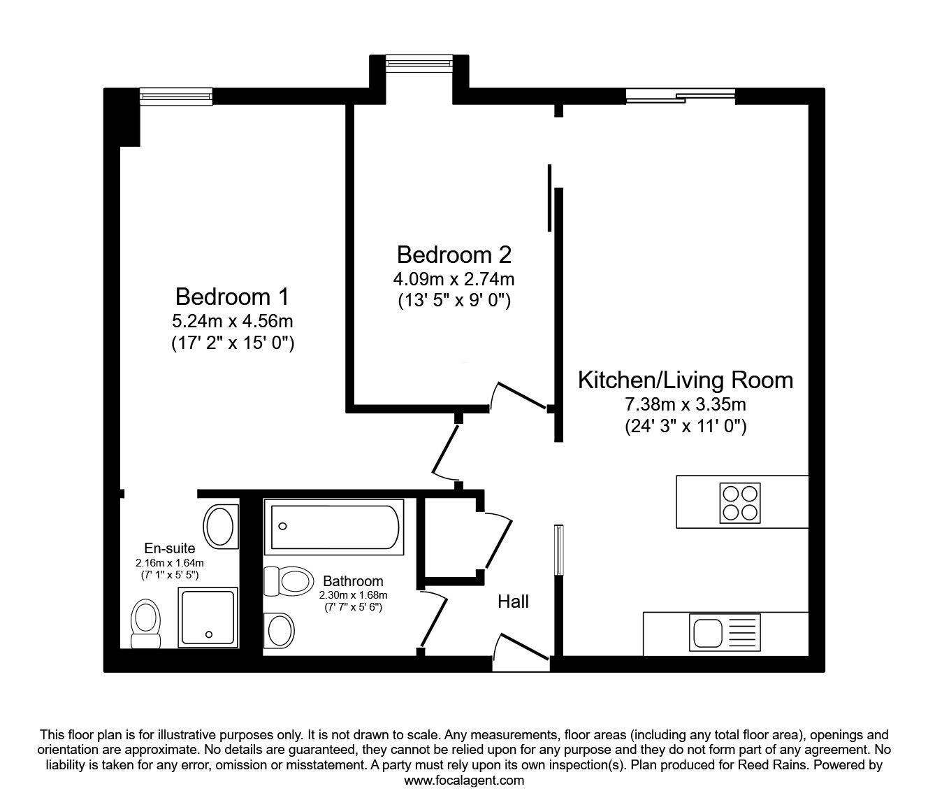 Floorplan of 2 bedroom  Flat to rent, Brewer Street, Manchester, Greater Manchester, M1