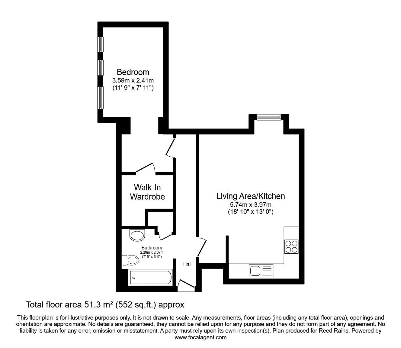 Floorplan of 1 bedroom  Flat to rent, Cambridge Street, Manchester, Greater Manchester, M1