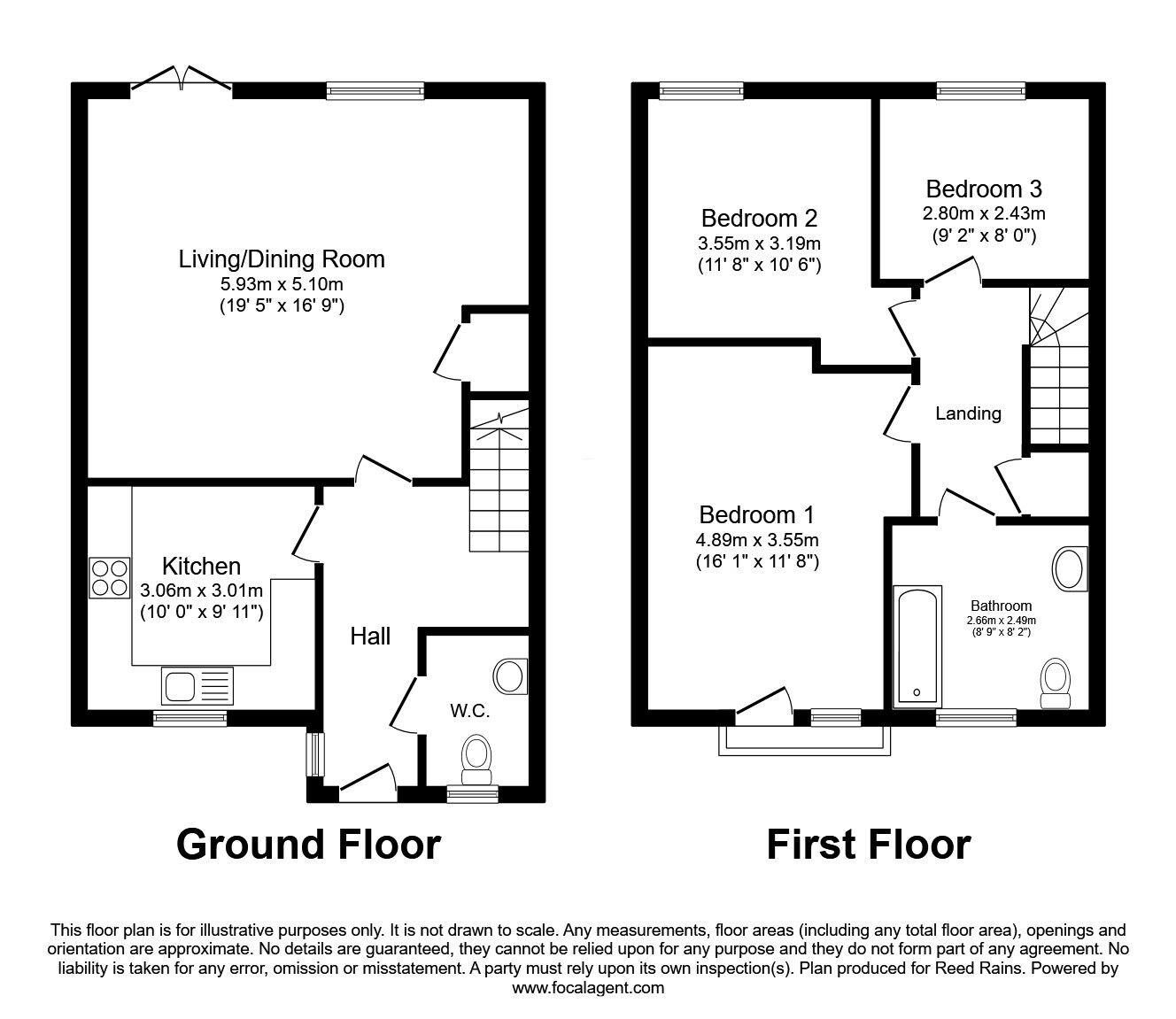 Floorplan of 3 bedroom Semi Detached House to rent, Oregon Close, Manchester, Greater Manchester, M13