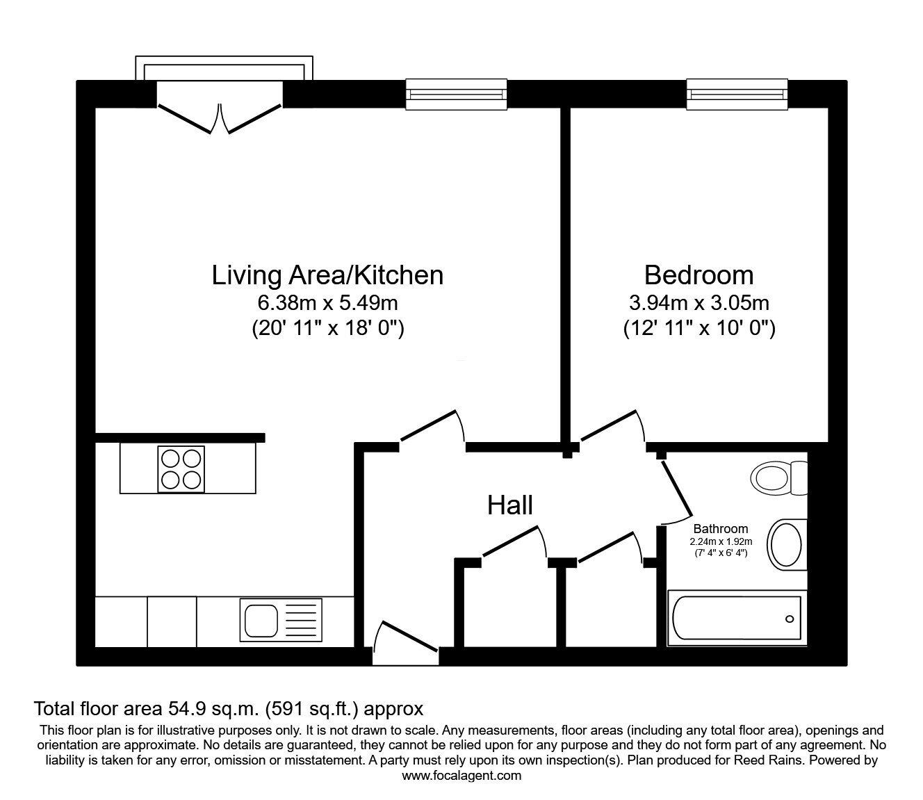Floorplan of 1 bedroom Flat to rent, Cambridge Street, Manchester, Greater Manchester, M1