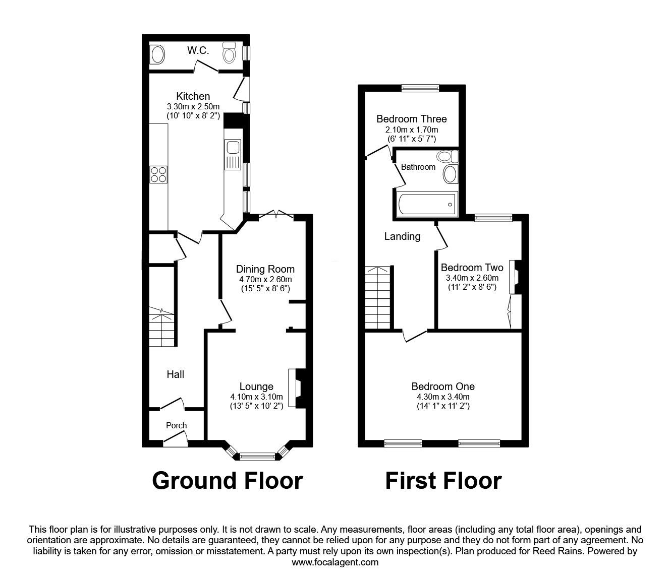 Floorplan of 3 bedroom Mid Terrace House to rent, Derbyshire Road, Manchester, Greater Manchester, M40