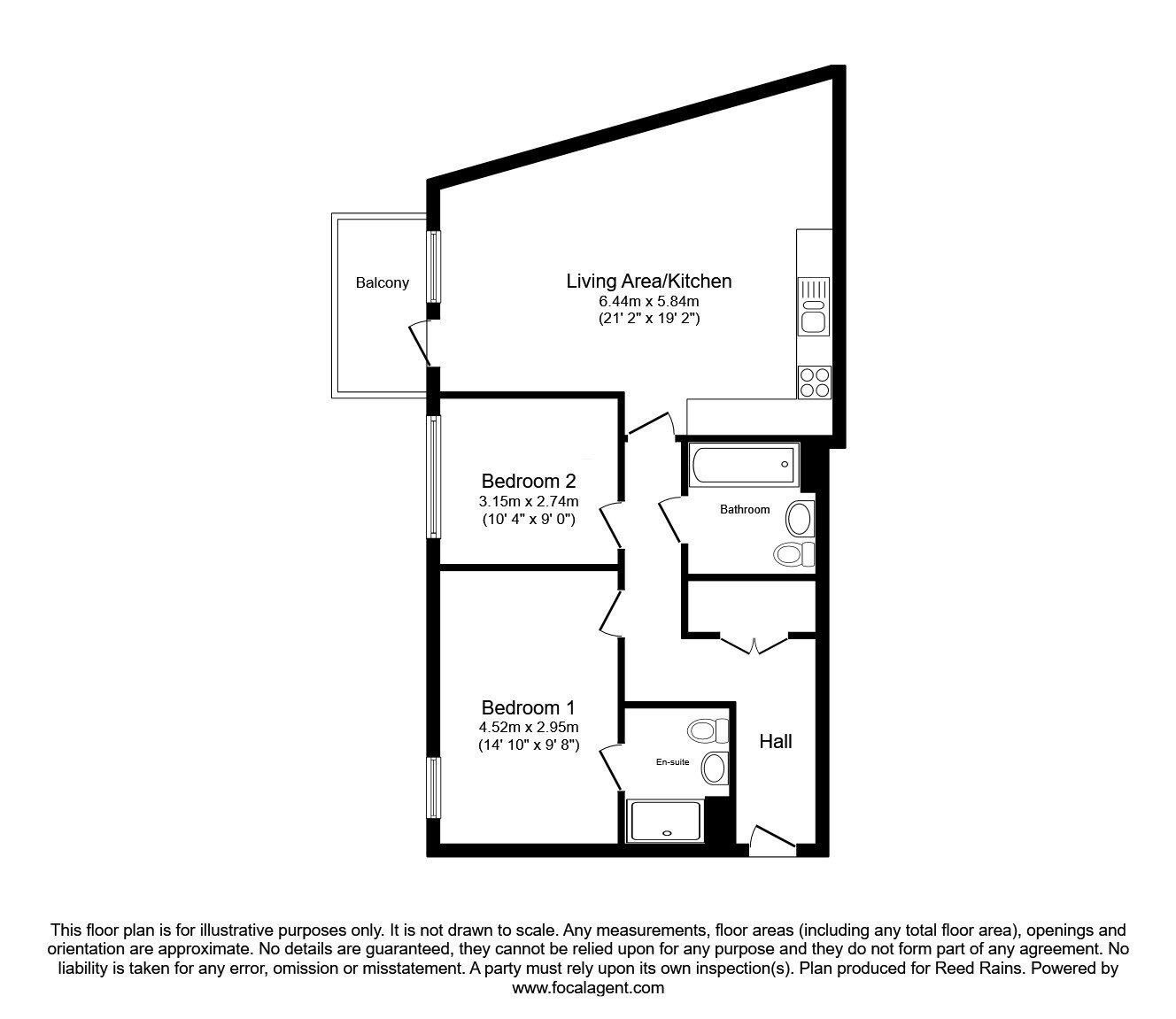 Floorplan of 2 bedroom Flat for sale, Islington Way, Salford, M3