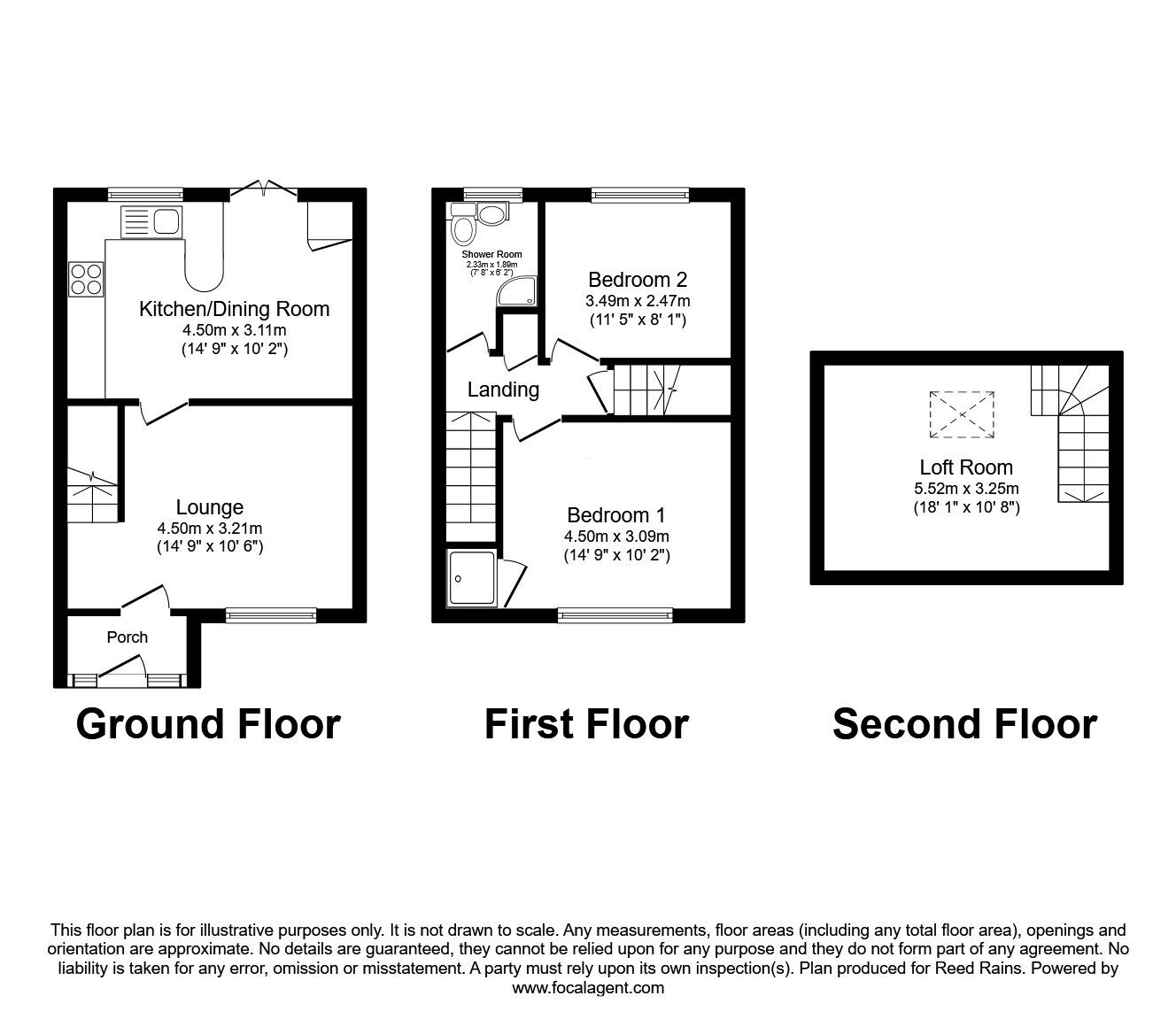 Floorplan of 2 bedroom End Terrace House for sale, Redgate, Hyde, Greater Manchester, SK14