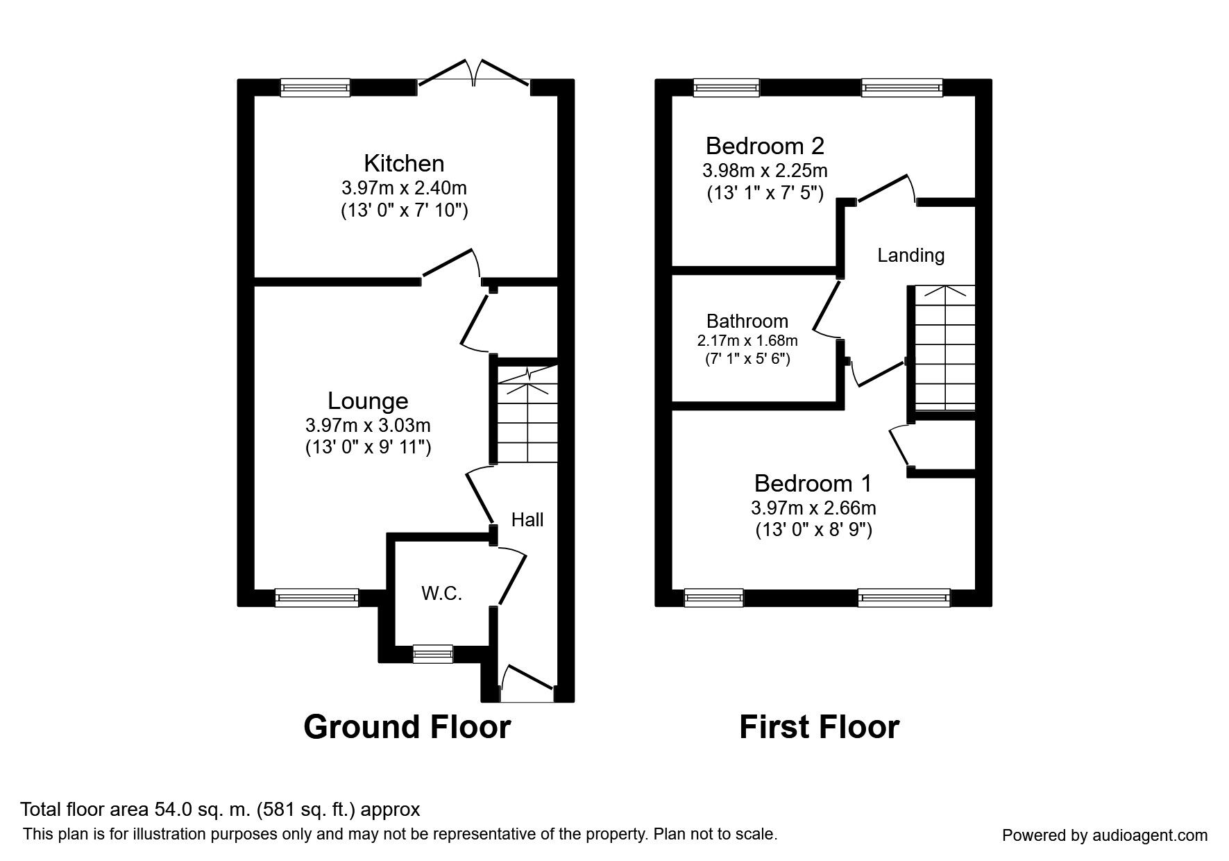 Floorplan of 2 bedroom House to rent, Ash Tree Grove, Leeds, LS14