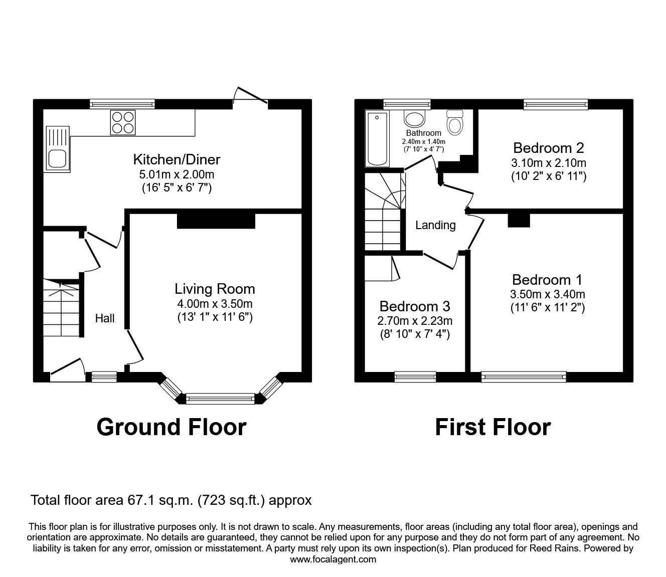 Floorplan of 3 bedroom Mid Terrace House to rent, Pendas Way, Leeds, LS15