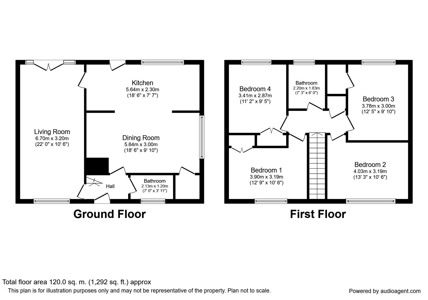 Floorplan of 4 bedroom Mid Terrace House to rent, Sledmere Lane, Leeds, LS14