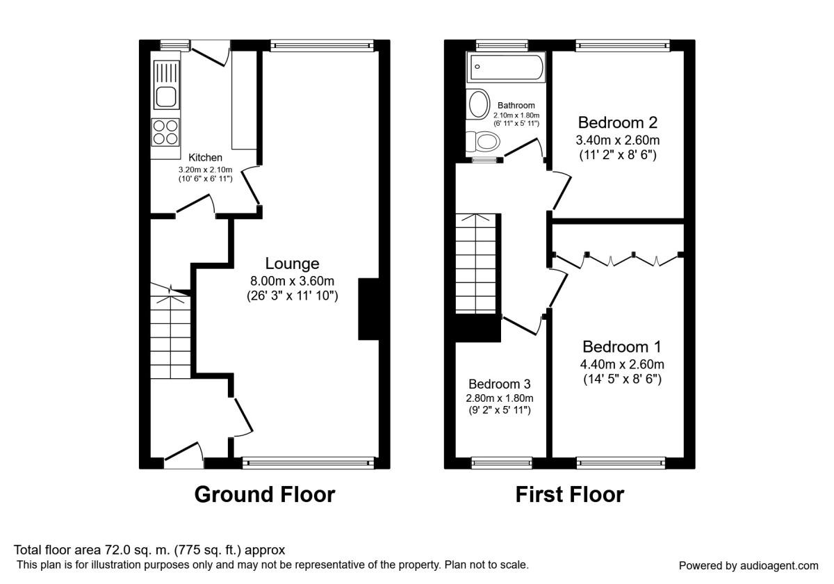Floorplan of 3 bedroom Mid Terrace House to rent, Ramshead Crescent, Leeds, LS14