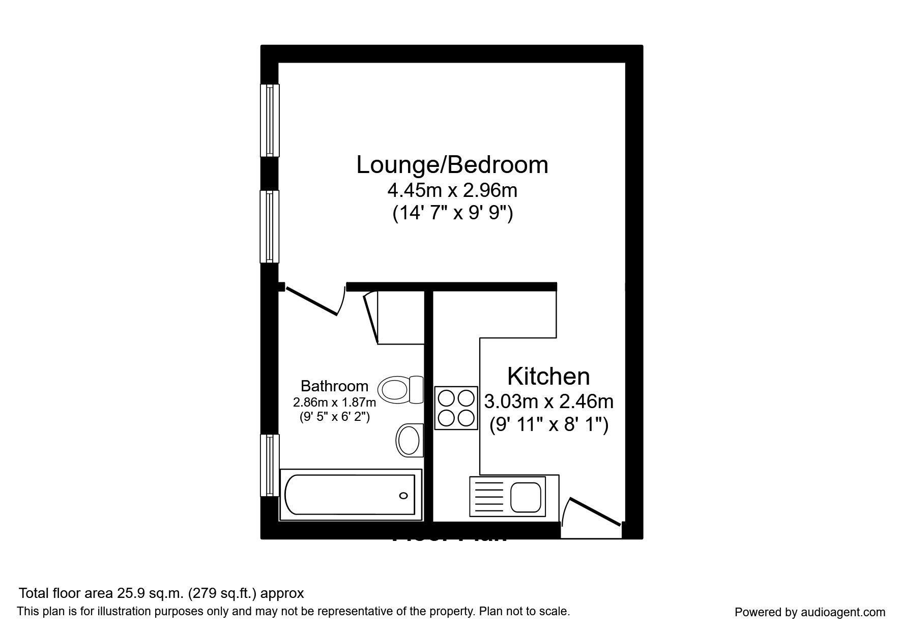 Floorplan of 1 bedroom  Flat to rent, Biddenden Road, Leeds, LS15