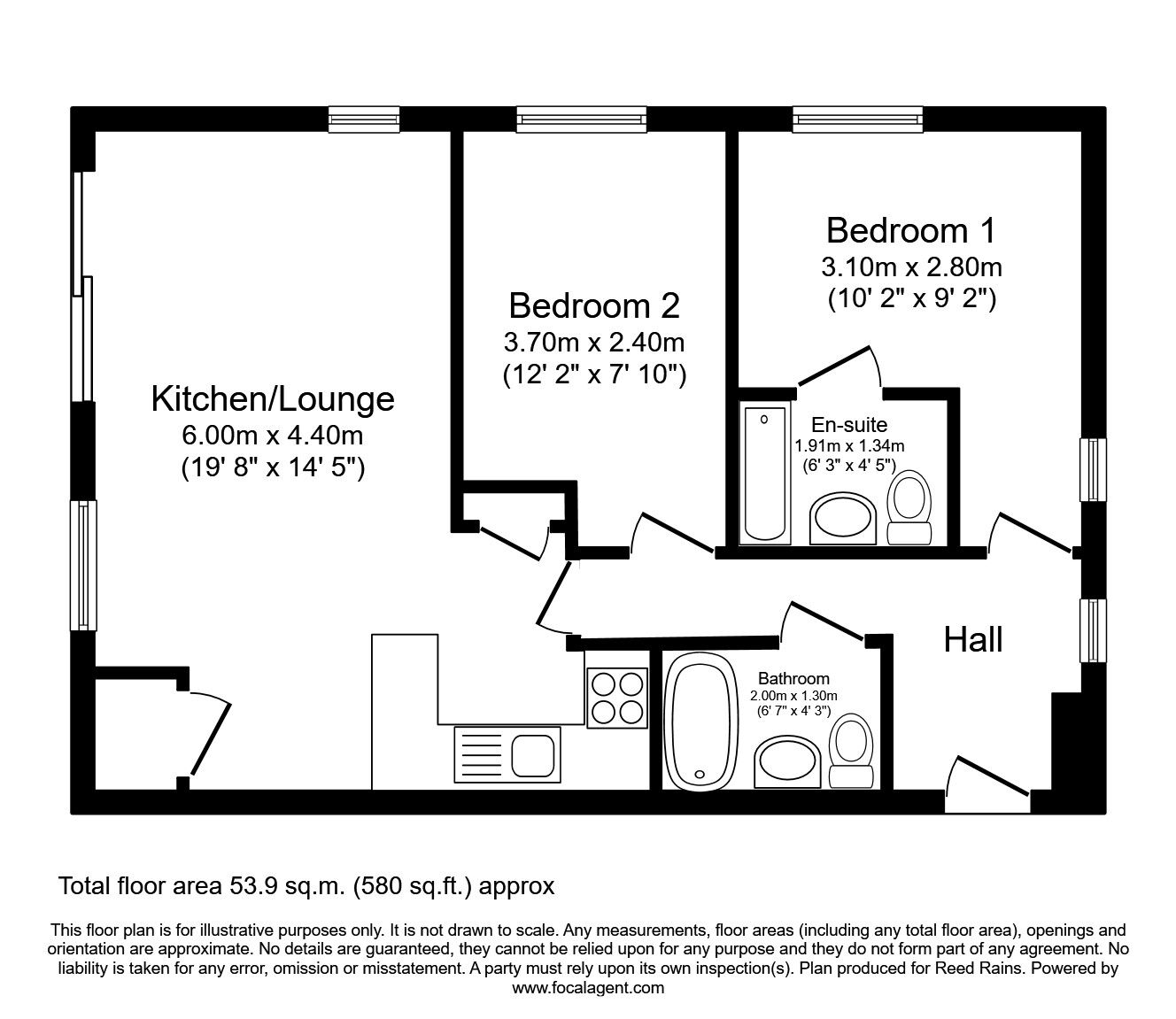 Floorplan of 2 bedroom  Flat to rent, Barrington Way, Leeds, West Yorkshire, LS15