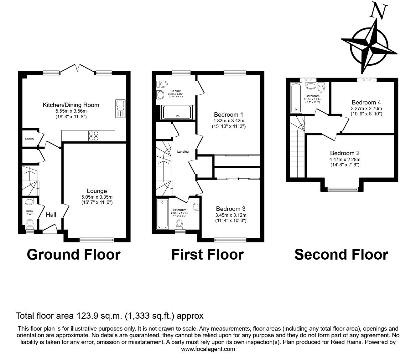 Floorplan of 4 bedroom Semi Detached House to rent, Brodsworth Close, Leeds, West Yorkshire, LS15