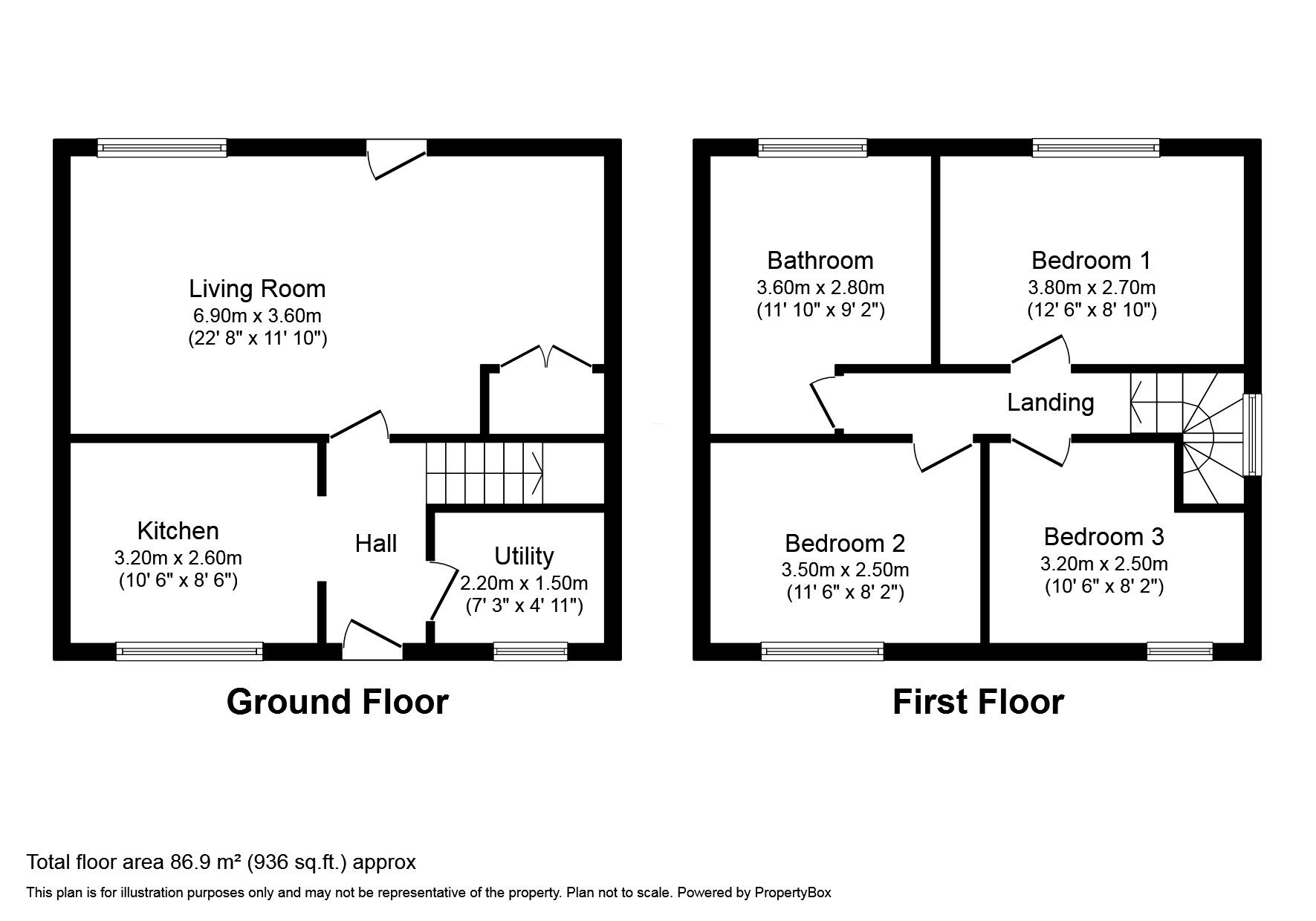 Floorplan of 3 bedroom Semi Detached House to rent, Inglewood Place, Leeds, West Yorkshire, LS14