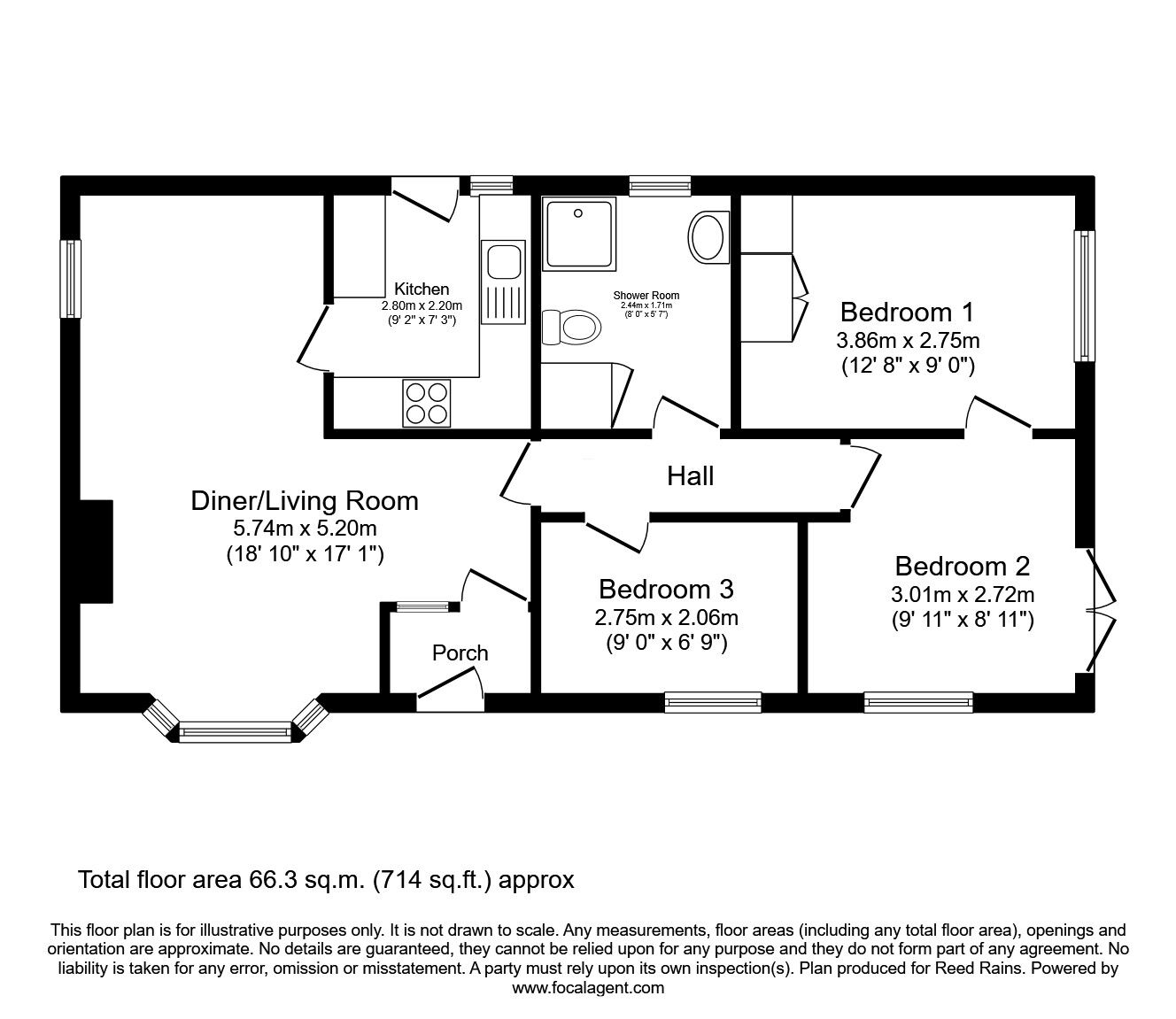 Floorplan of 2 bedroom Detached Bungalow for sale, Stonehurst, Barwick Road, West Yorkshire, LS14
