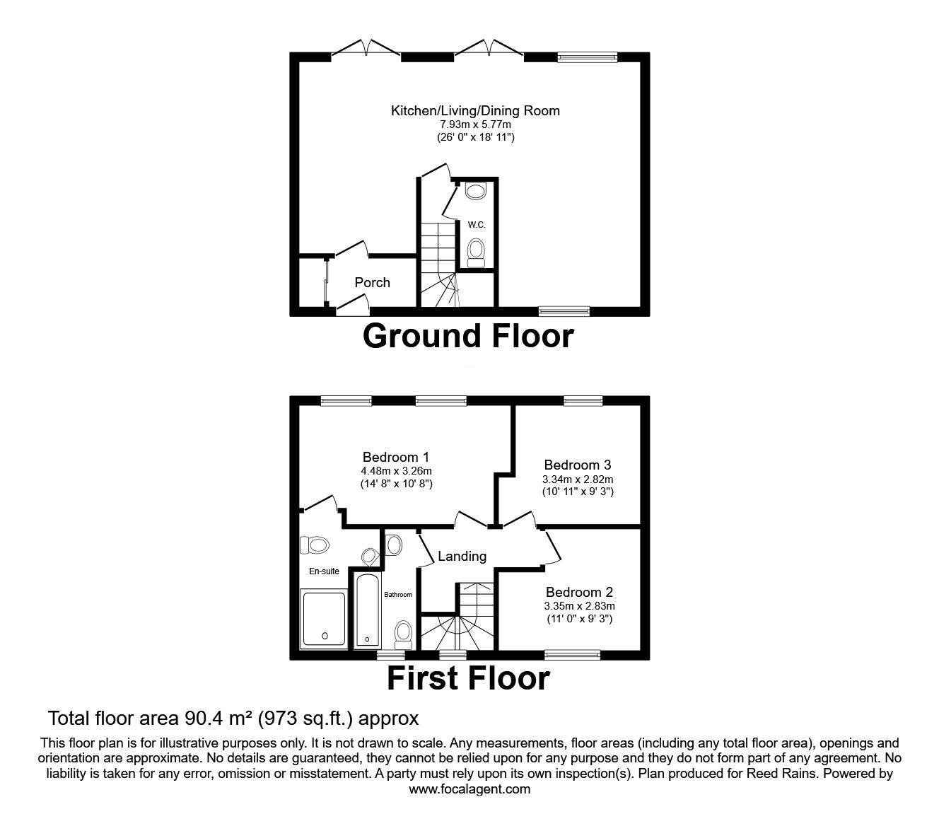 Floorplan of 3 bedroom Detached House for sale, The Bungalows, Leeds, West Yorkshire, LS15