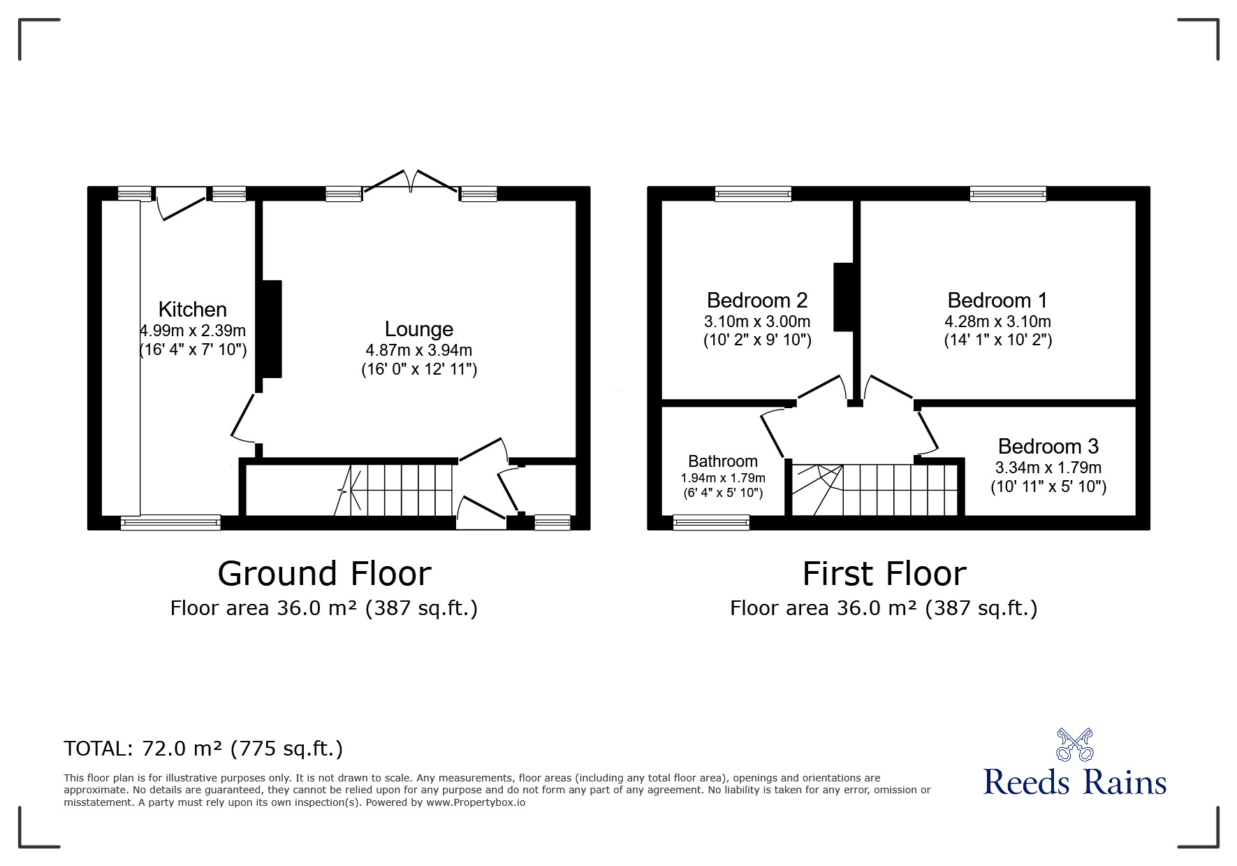 Floorplan of 3 bedroom Mid Terrace House for sale, Poole Road, Leeds, West Yorkshire, LS15