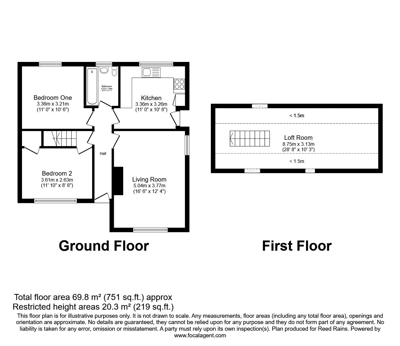 Floorplan of 2 bedroom Detached Bungalow for sale, Templegate Rise, Leeds, West Yorkshire, LS15